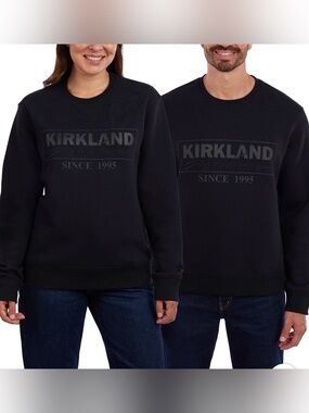 Kirkland Signature Unisex Black Crewneck Sweatshirt